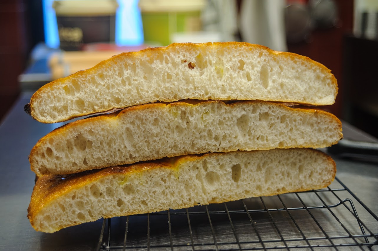 Focaccia bread with extra virgin olive oil