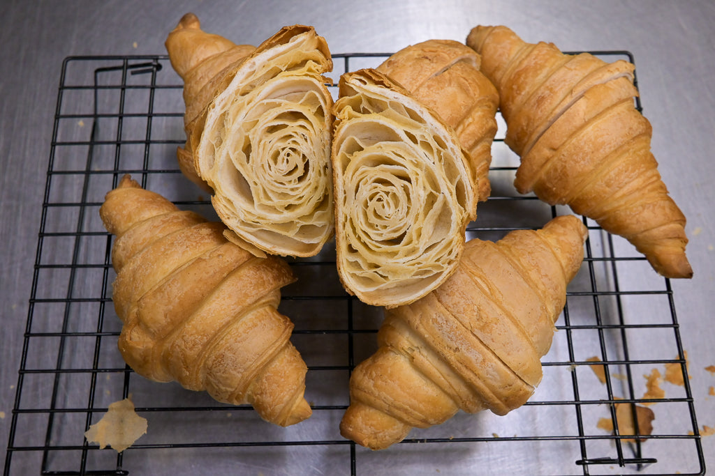 Croissant al burro con 30% di farine e 70% di amidi