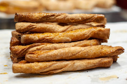 Sweetened puff pastry strips
