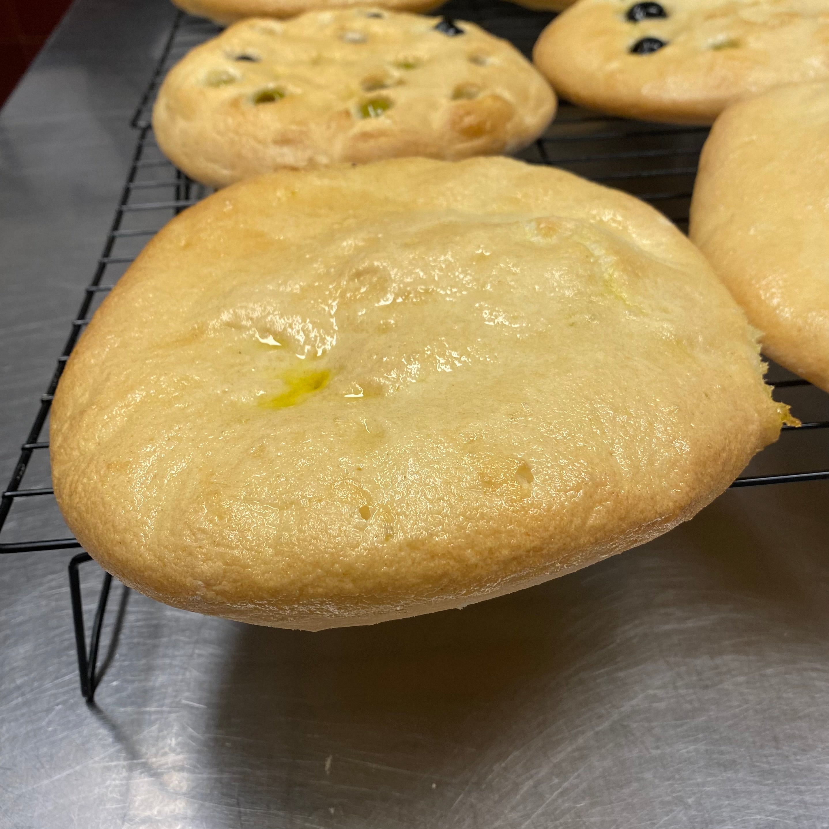 Focaccia bread with extra virgin olive oil